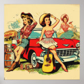 Poster Filles vintages (Devant)