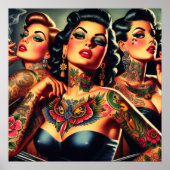 Poster Filles vintages (Devant)