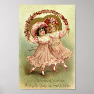 Poster Filles vintages de Valentine