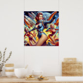 Poster Filles vintages en Sci-Fi (Cuisine)