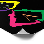 Poster Filles YOGA multicolores (Coin)