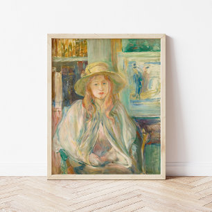 Poster Fillette au Chapeau de Paille   Berthe Morisot