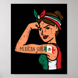 Poster Fillette Mexicaine Mujer Rosie Riveter Cinco De Ma