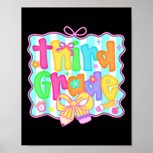 Poster Fillettes Prépa Rentree Scolaire 3e Année Coquette