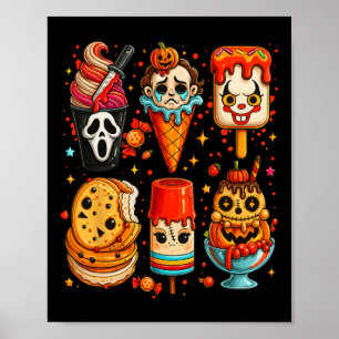 Poster Film d'horreur Popsicle d'été Halloween Crème glac