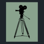 Poster Film Film Caméra Pop Art<br><div class="desc">Une affiche pop art verte et noire avec une caméra sur un trépied. Un délice luddite !</div>