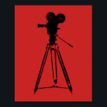 Poster Film Film Caméra Pop Art<br><div class="desc">Une affiche pop art rouge et noir avec une caméra sur un trépied. Un délice luddite !</div>