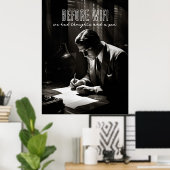 Poster Film-Noir 1930 - Avant WiFi - Réflexions Et Stylo (Bureau à domicile)