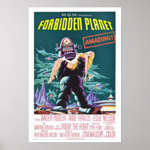 Poster Film Sci-Fi classique de la planète interdite