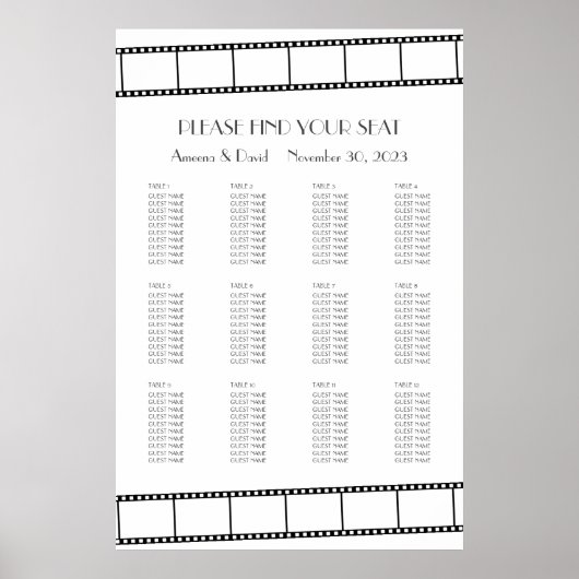 Poster Film Stars Film Strip Mariage Seing Chart (Devant)