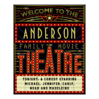 Film Theatre Marquee Home Cinéma | Nom personnalis