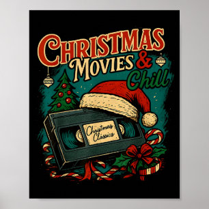 Poster Films de Noël Détente Rétro Vhs Fêtes Nostalgie