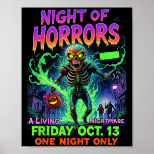 Poster Films Personnages Effrayant Film Nuit Horreurs 90s