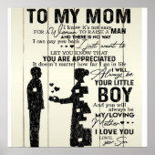Poster Fils à ma mère | Décor | Cadeau pour maman (Devant)