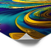 Poster Fils colorés Abstrait, or bleu violet (Coin)