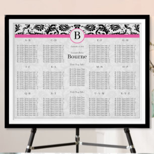 Poster Fils Damas Noir & Blanc Hot Rose