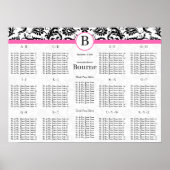 Poster Fils Damas Noir & Blanc Hot Rose (Devant)