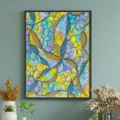 Poster Fils de couleur dessinés à la main