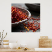 Poster Fils de Safran Premium Macro Extrême Luxe (Cuisine)