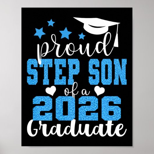 Poster Fils de step très fier de la promotion 2026 diplôm (Devant)
