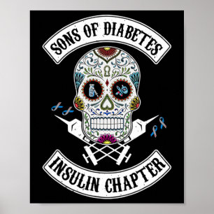 Poster Fils Du Diabète Insuline Chapitre Crâne Diabète Aw
