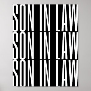 Poster Fils en droit cadeau Black arrière - plan design C
