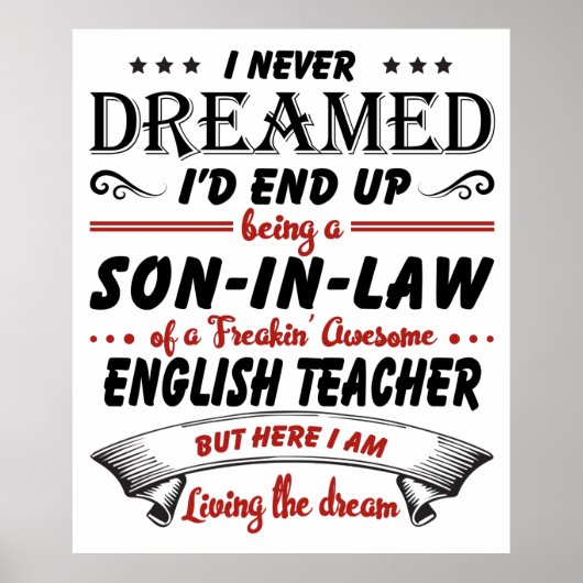 Poster Fils En Droit De L'Enseignant Anglais Awesome (Devant)