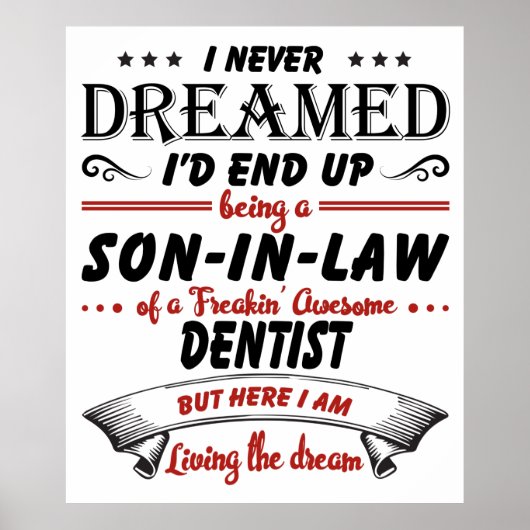 Poster Fils En Droit D'Un Dentiste Awesome (Devant)