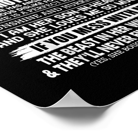 Poster Fils Fier D'Une Mère Fou En Droit Don Fils Maman (Coin)