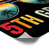 Poster Fin 5e année Rétro Graduation Dernier jour de l'éc (Coin)