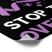 Poster Fin à la stigmatisation Ruban violet Mois de sensi (Coin)