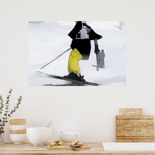 Poster Fin de la course de ski (Cuisine)