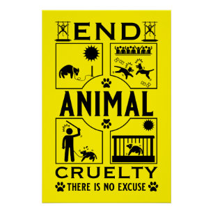 Poster Fin de la cruauté animale