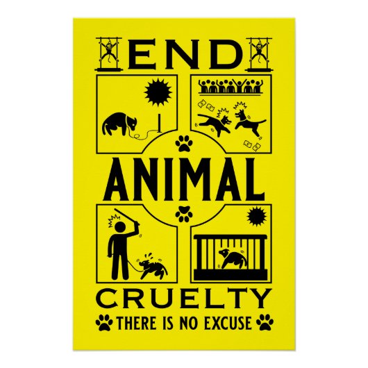 Poster Fin de la cruauté animale (Devant)