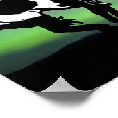 Poster Fin de la Silhouette du sentier avec aurores boréa (Coin)