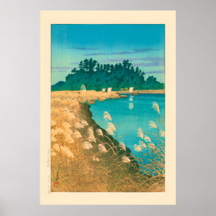 Poster Fin de l'automne à Ichikawa par Kawase Hasui