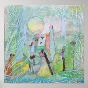 Poster Fin de l'Imaginaire mascarade Art Santé mentale