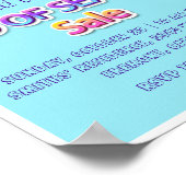 Poster Fin de saison Vente Pink Logo Garage Jardin Bleu (Coin)