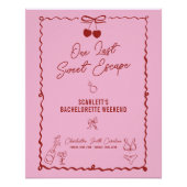 Poster Fin de semaine de la soirée de bachelorette rose e (Devant)