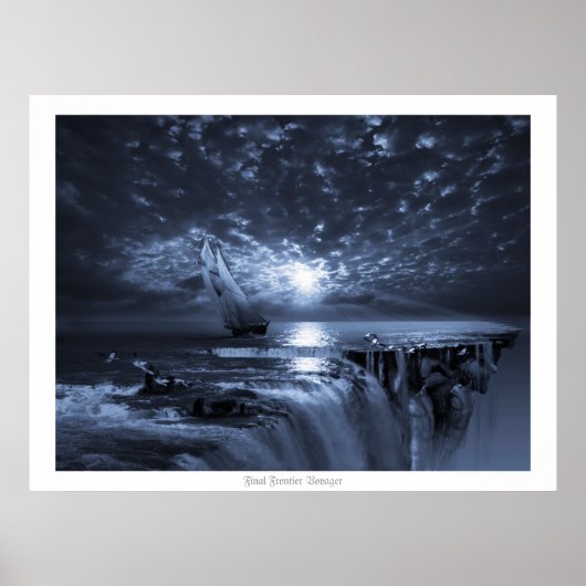 Poster Final Frontier Voyager. Société de la Terre plate (Devant)