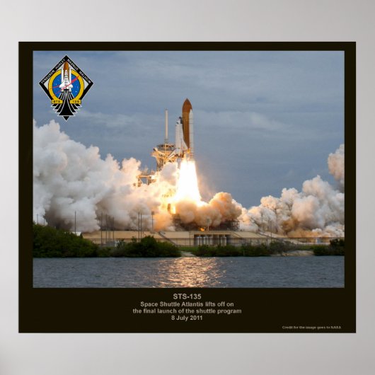 Poster Finale Space Shuttle lancement STS-135 Atlantis (Devant)