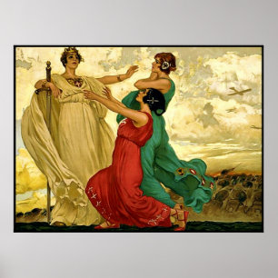 Poster Finalmente ! ! Vintage WW1 italien.