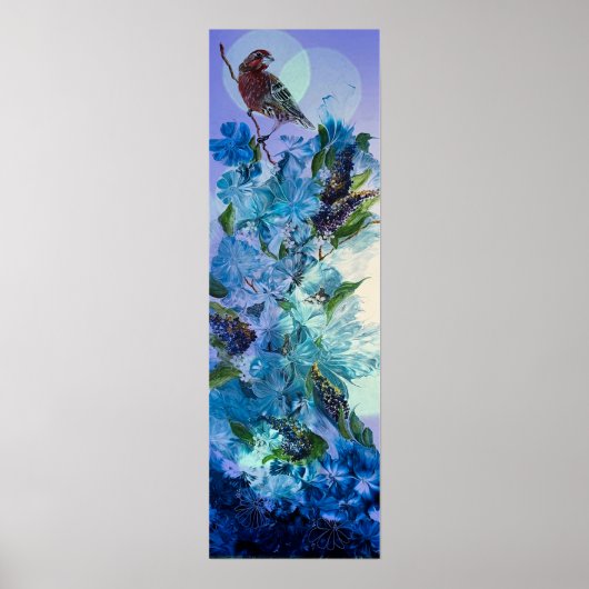 Poster Finch et Fleurs Imprimer (Devant)