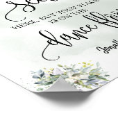 Poster Find your seat sign wedding reception eucalyptus (Coin)