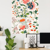 Poster Fine China silk flower design mid 18th century (Bureau à domicile)