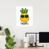 Poster Fineappy Funny Pun d'ananas (Bureau à domicile)