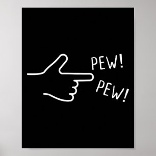 Poster Finger Pew Pew Je suis drôle