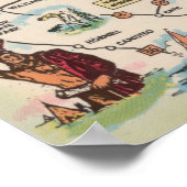 Poster Fingerlakes, New York - Carte détaillée (Coin)