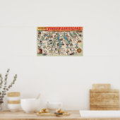 Poster Fingerlakes, New York - Carte détaillée (Cuisine)