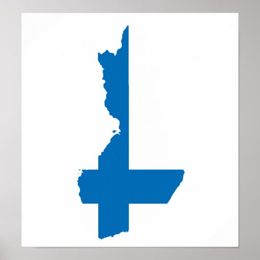 Poster Finland Flag Map full size (Devant)